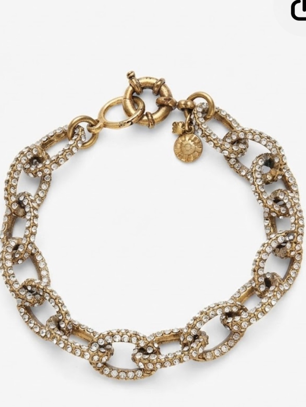 J. Crew Gold-Tone Crystal Link Bracelet